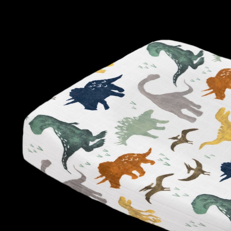Little Unicorn Cotton Muslin Changing Pad Cover - Dino Friends