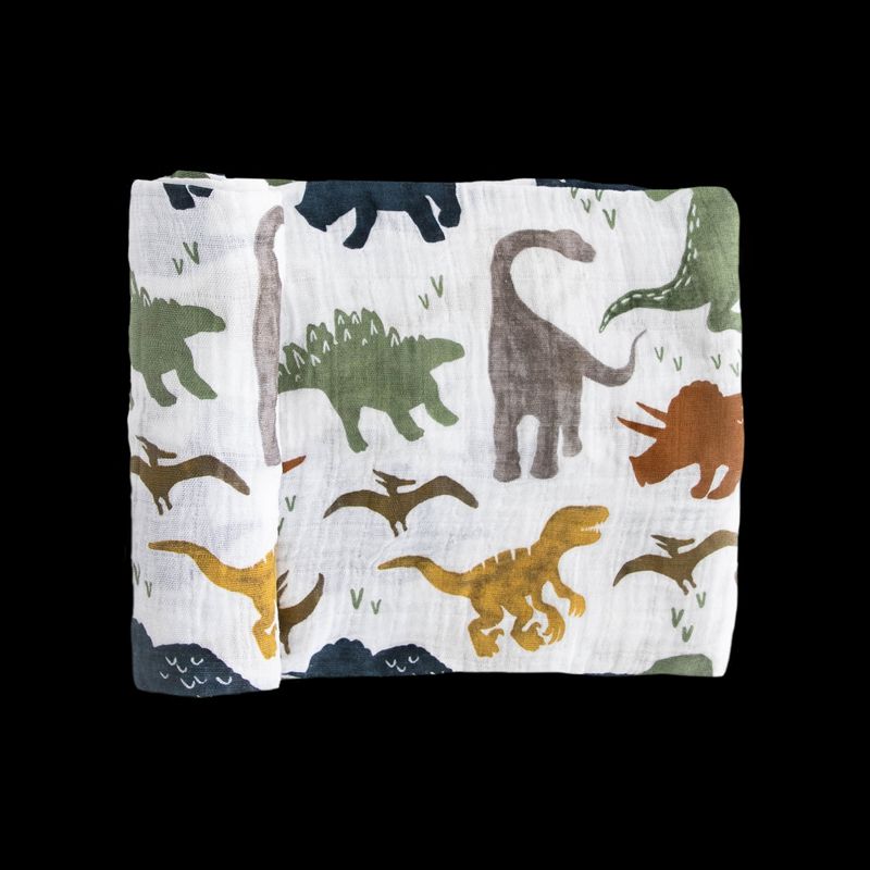 Little Unicorn Cotton Muslin Swaddle Blanket - Dino Friends