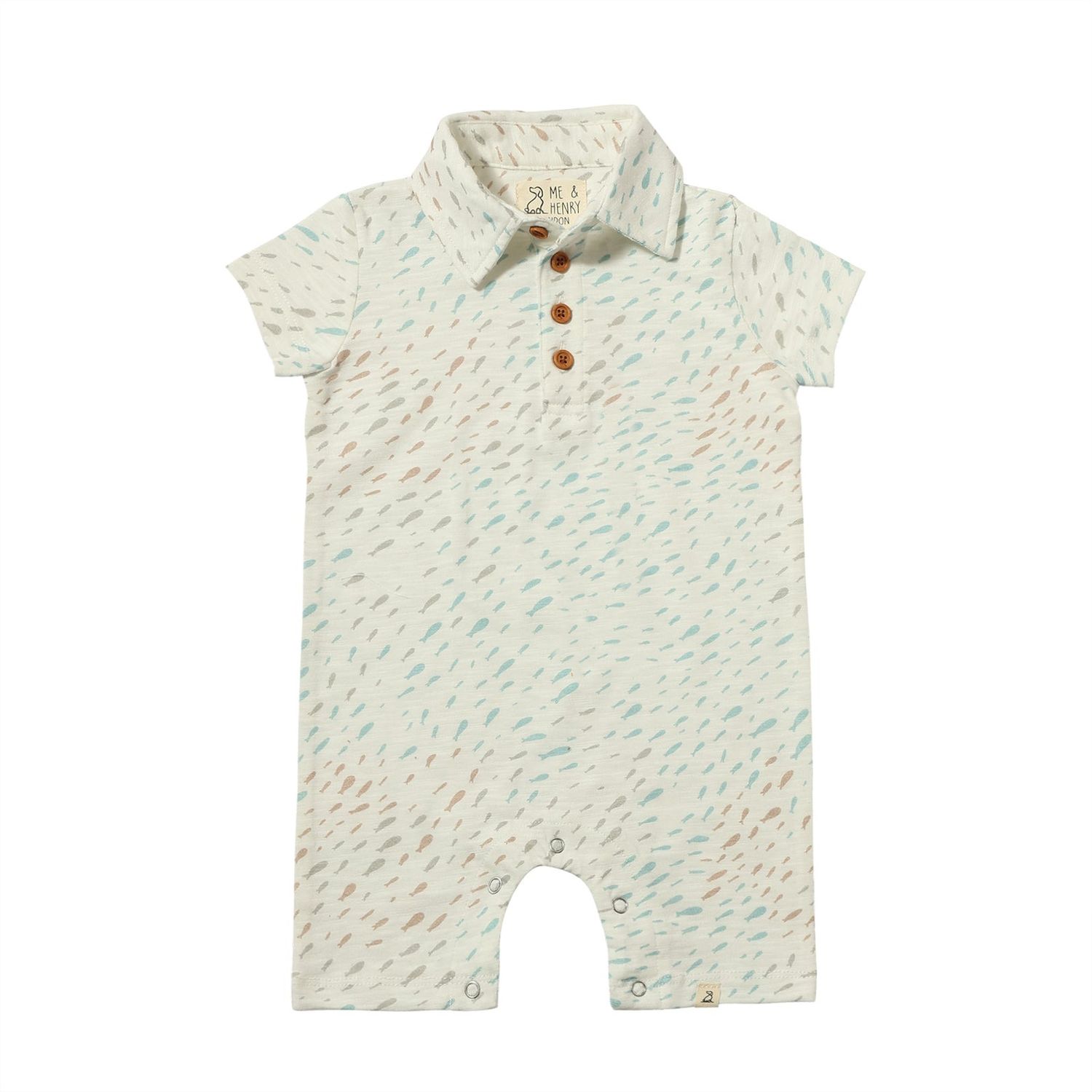 Me &amp; Henry Polo Romper - Fish