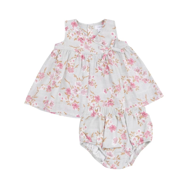 Kimono Dress &amp; Bloomer - Pink Phlox Floral 6-12 mo.