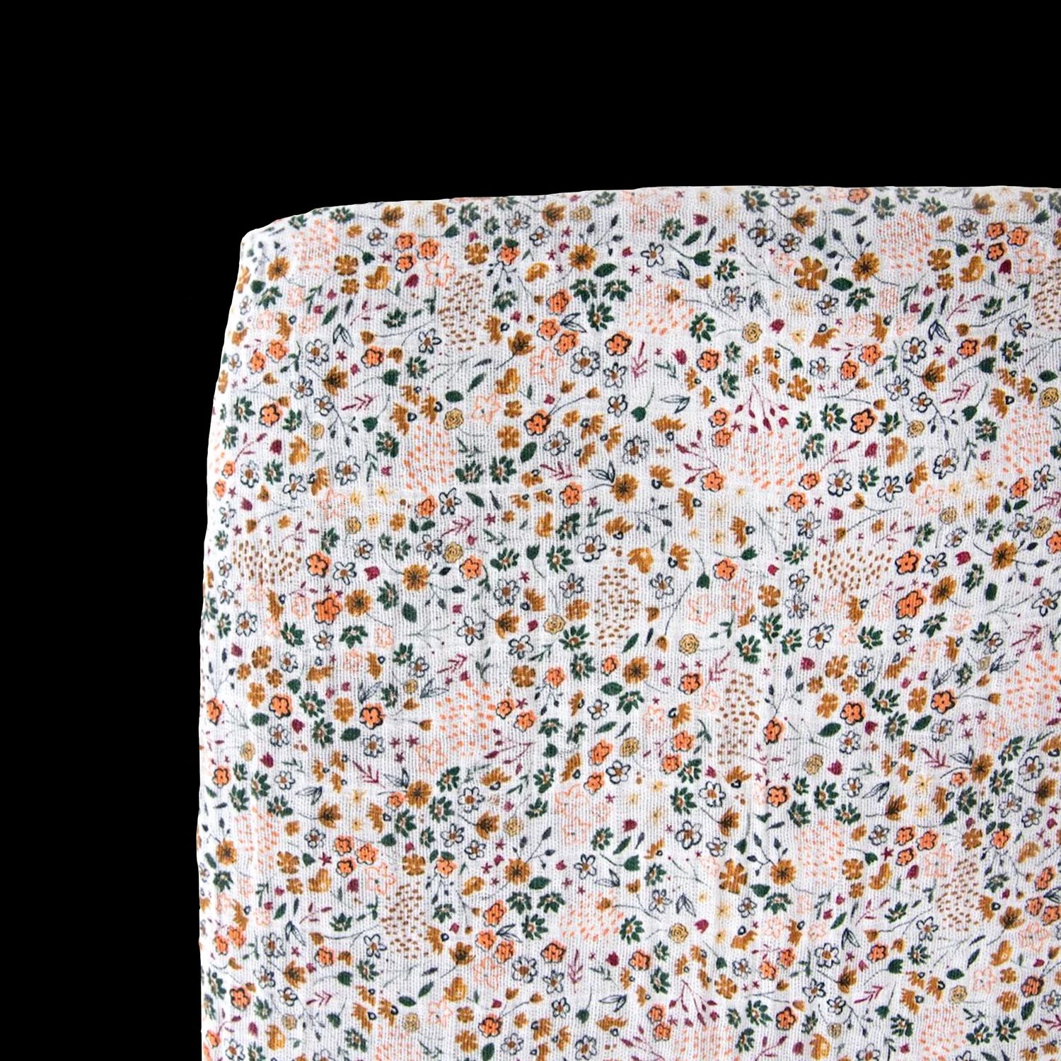 Little Unicorn Cotton Muslin Crib Sheet - Pressed Petals