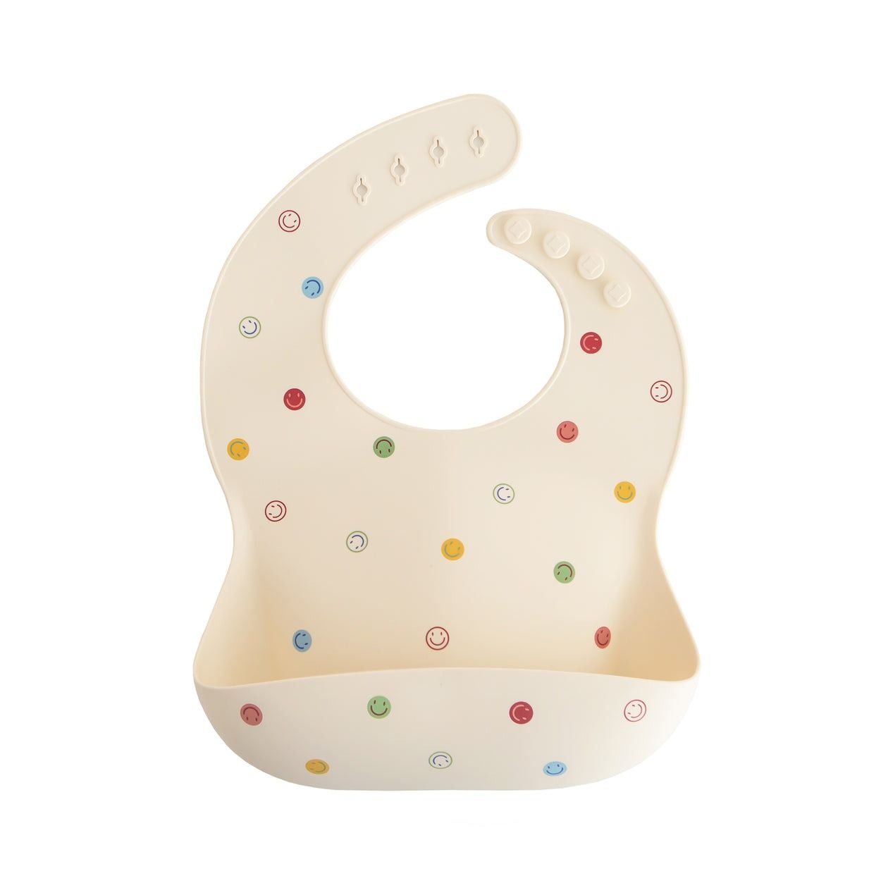 Mushie Silicone Baby Bib - Smiley Face