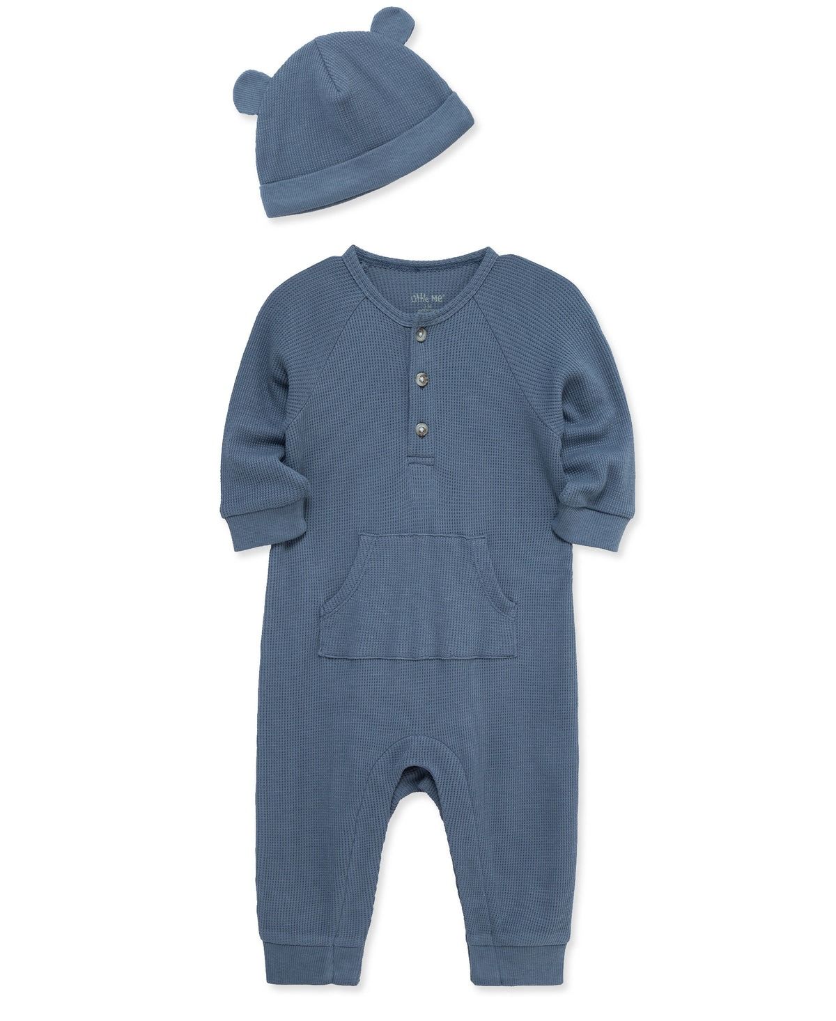 Blue Coverall with Hat - 6 mo.