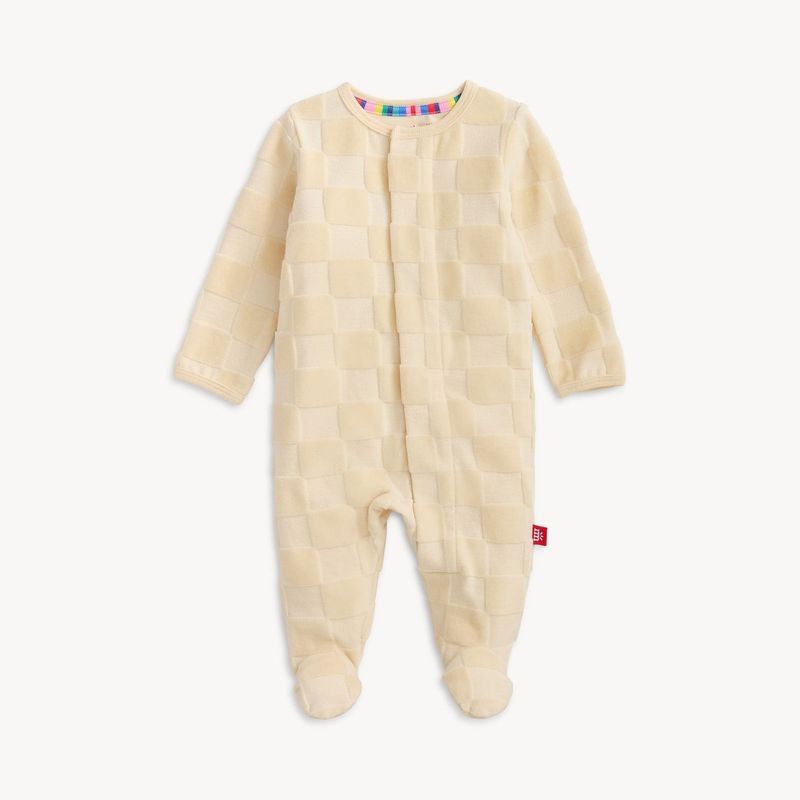 Magnetic Me Velour Footie - Checker