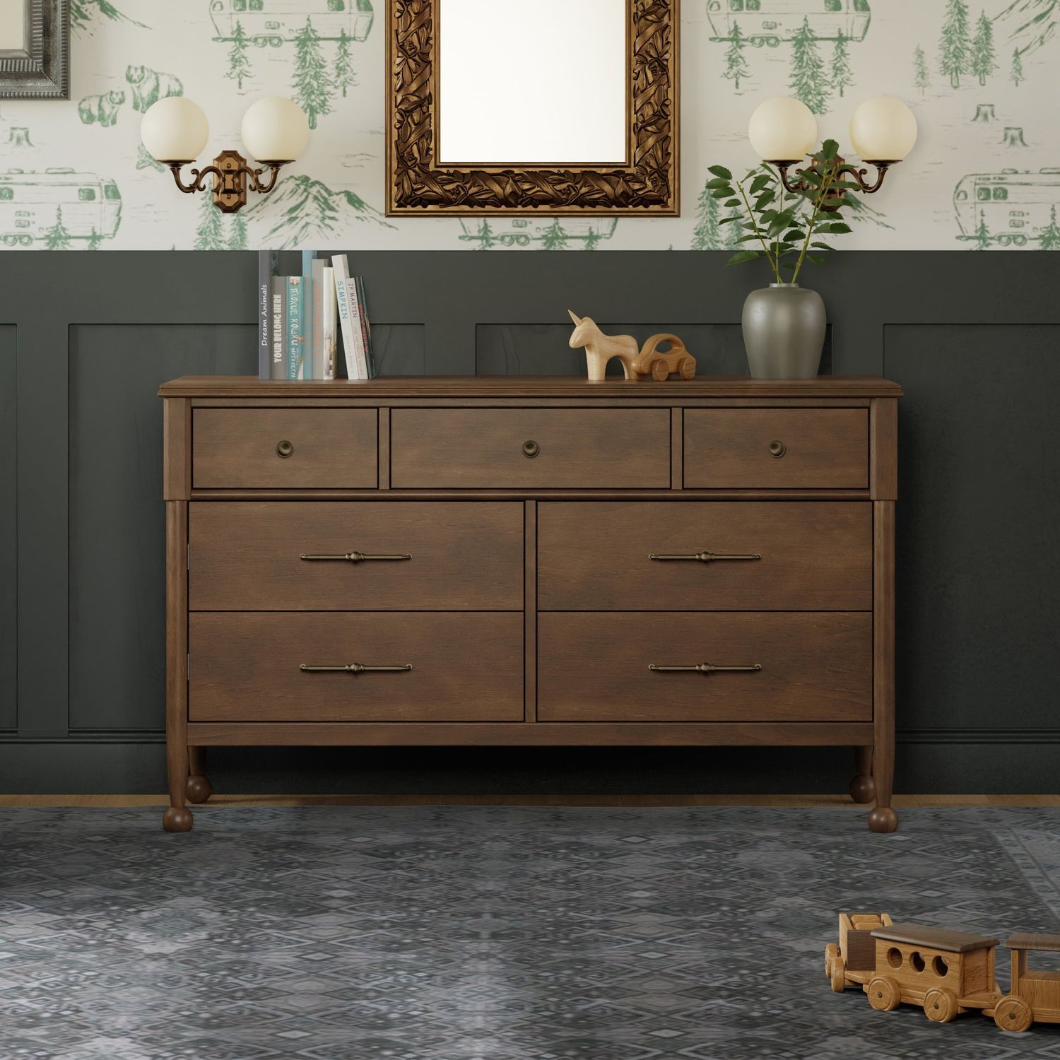 Alouette 7-Drawer Assembled Dresser - Natural Walnut