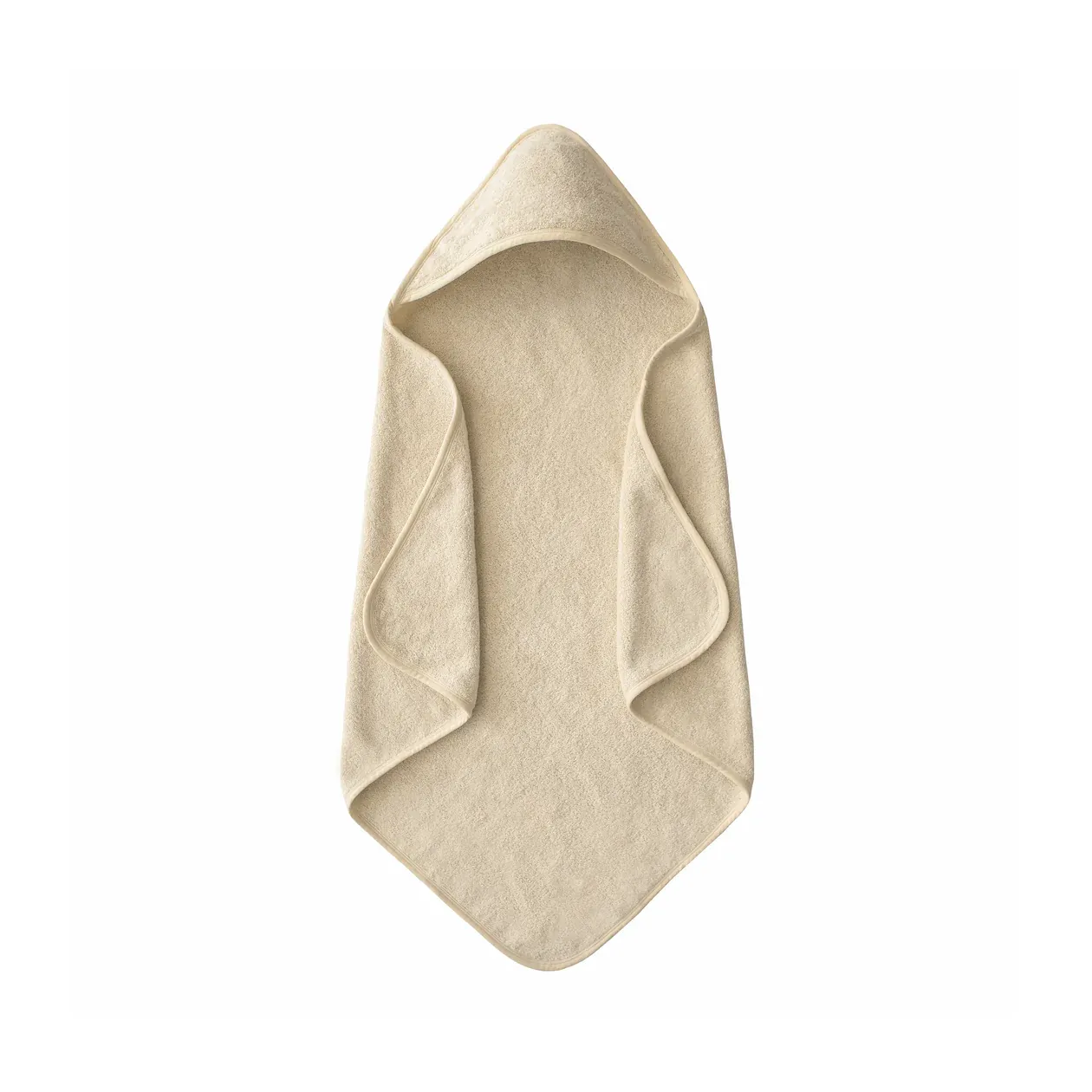 Mushie Organic Cotton Baby Hooded Towel, Color: Fog