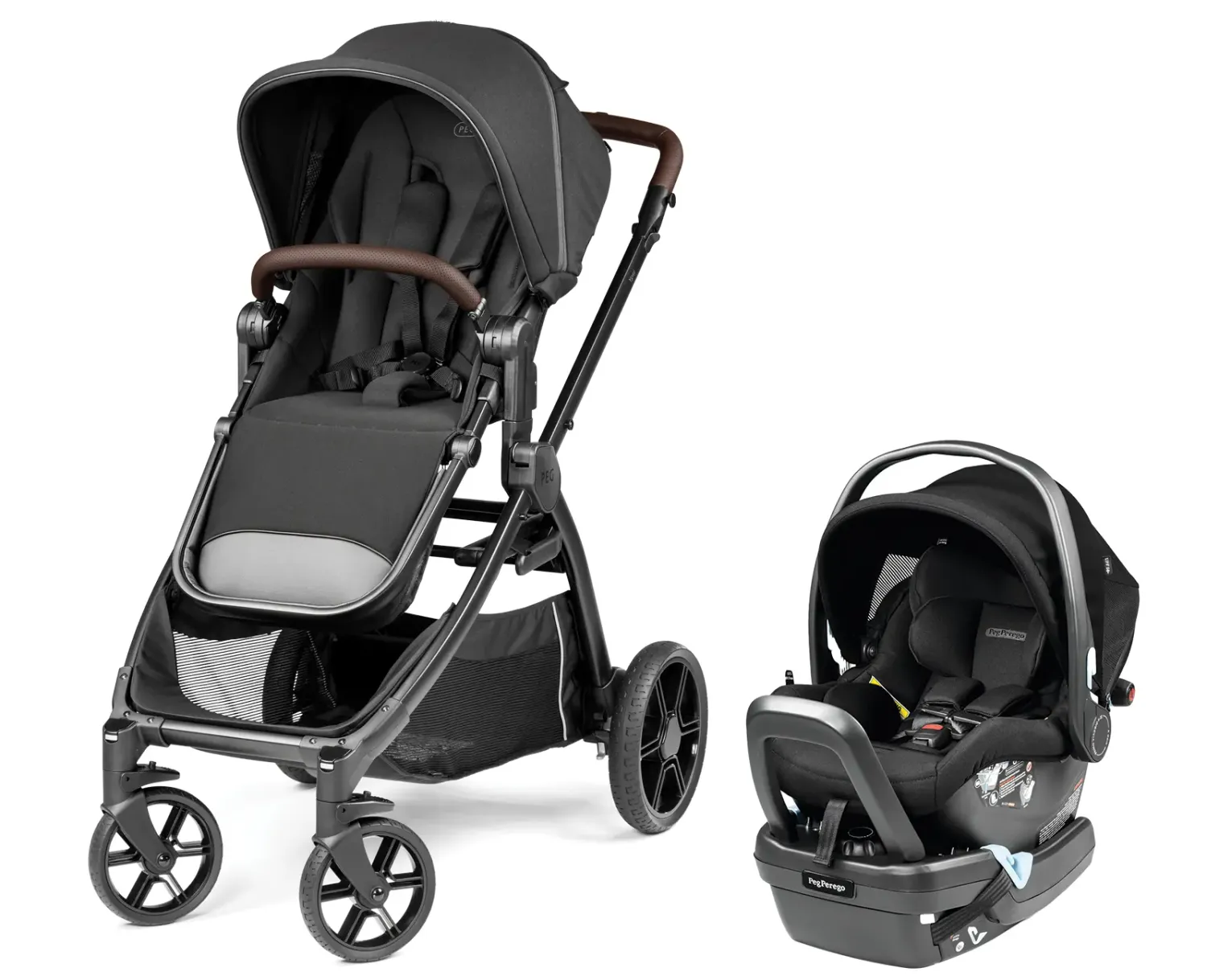 PEG Travel System (YPSI Single to Double Stroller  + Primo Viaggio Nido Infant Car Seat and Base.
