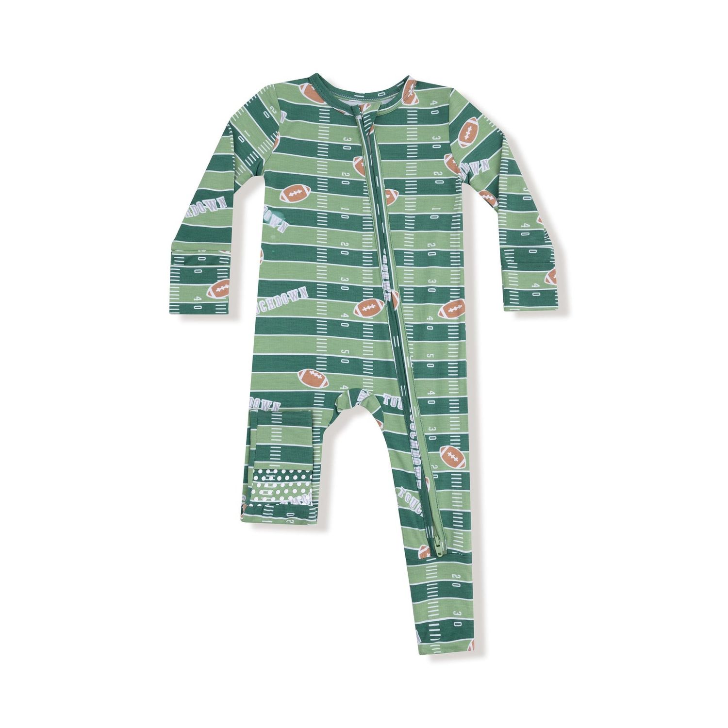 Angel Dearl Glow in the Dark Two Way Zippered Romper - Football Field