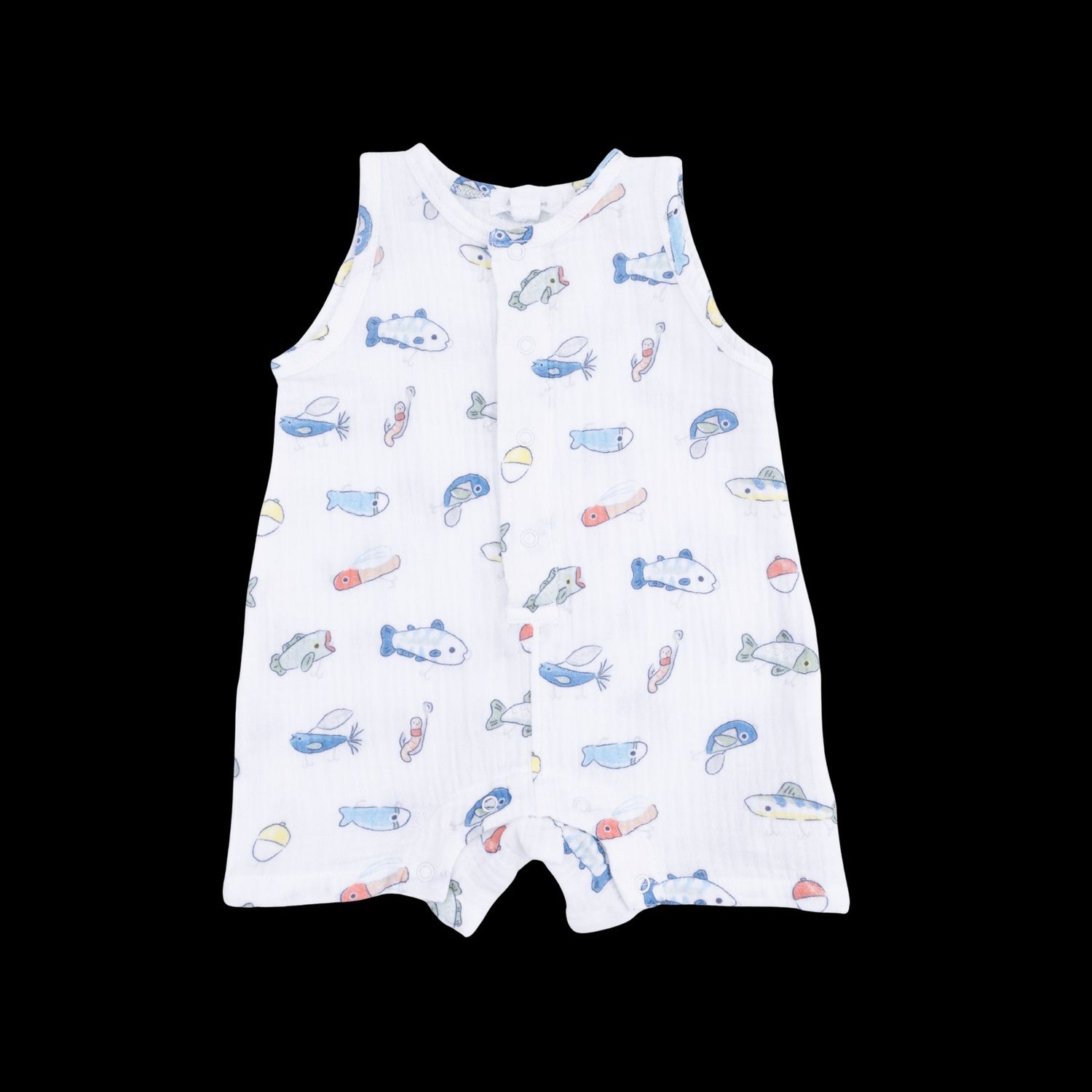 Sleeveless Shortie Romper - Fishing Lures 3-6 mo.