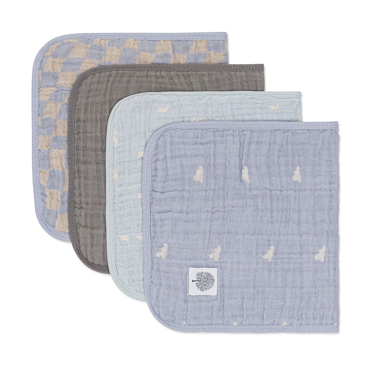 Muslin Burp Cloths (set of 4) - Cloud