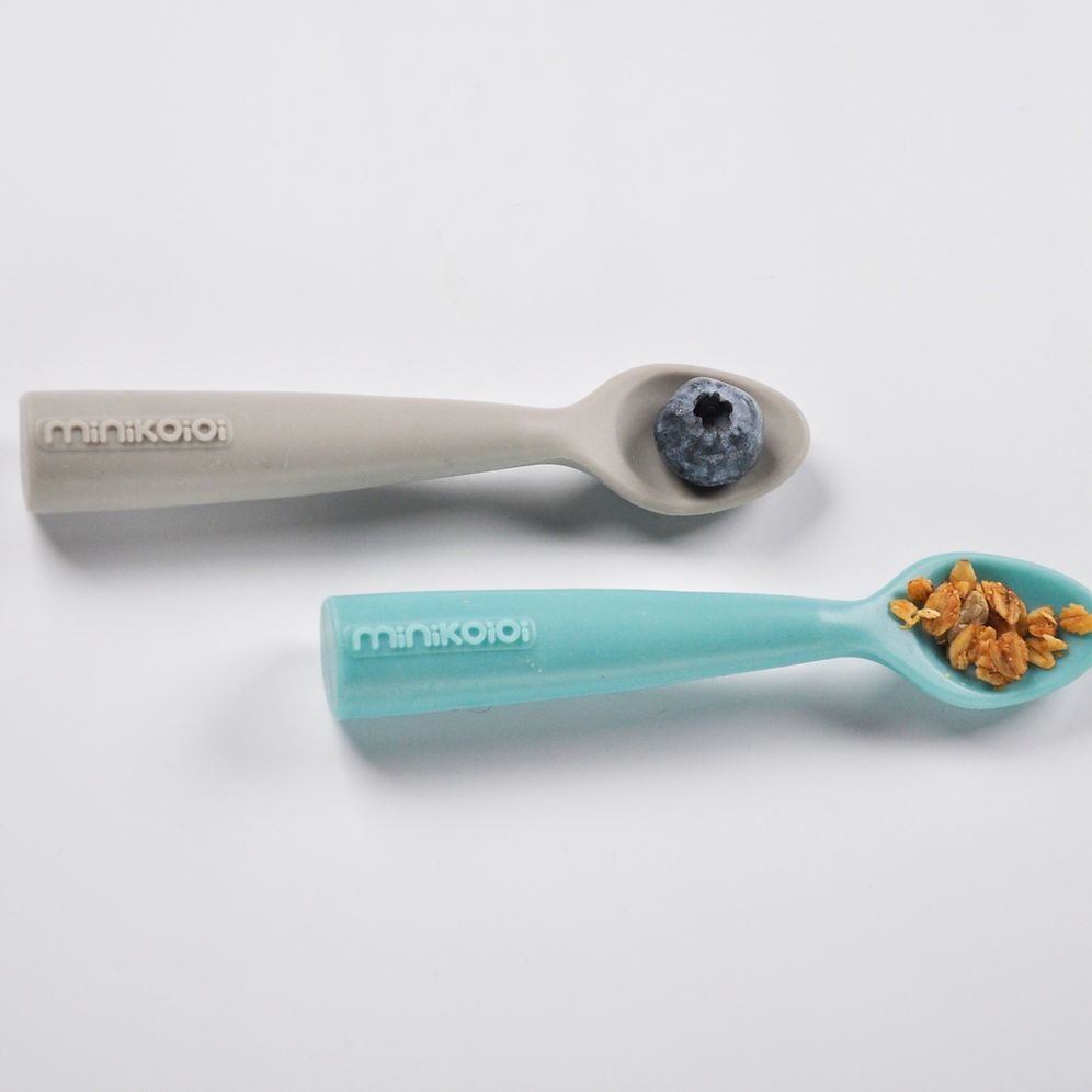 Scoopers Silicone Spoons (set of 2) - green/gray