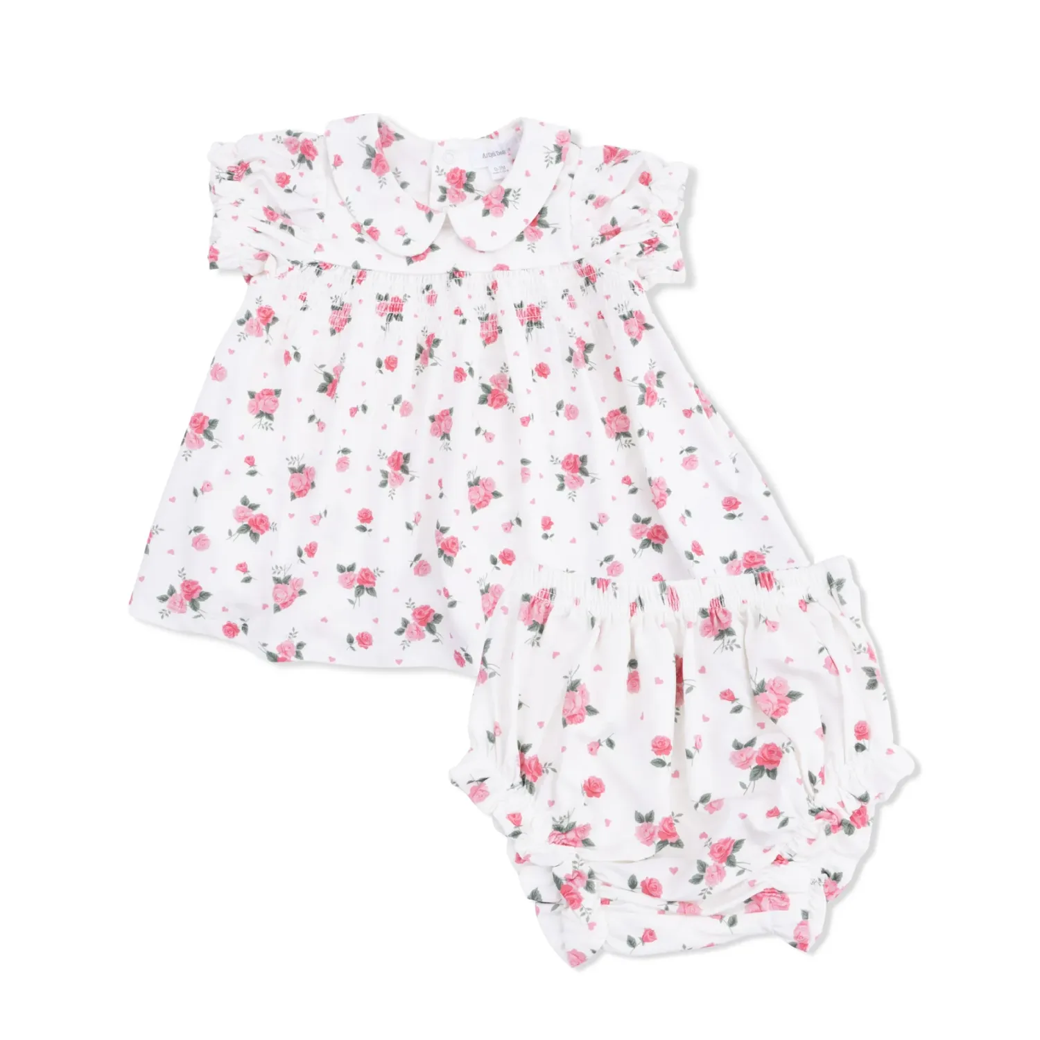 Angel Dear Smocked Dress Set - Pink Rosettes