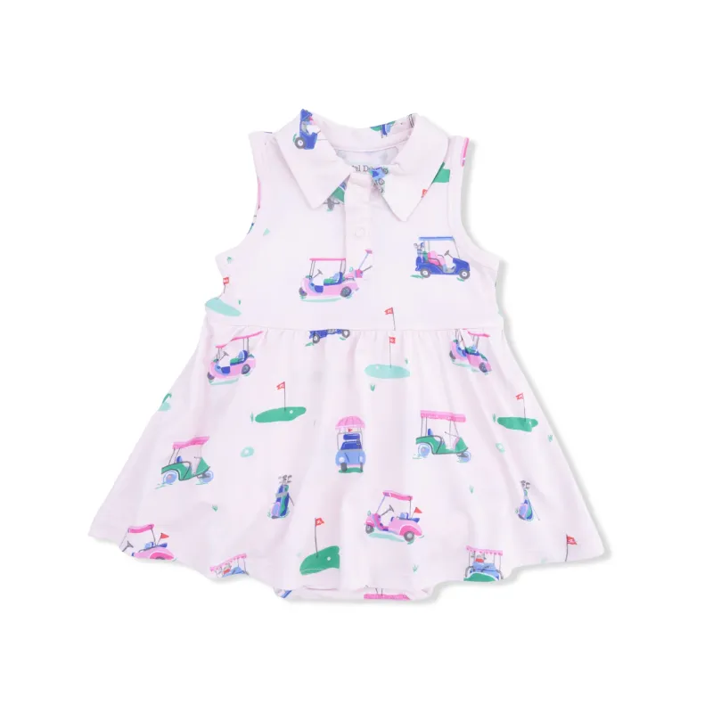 Polo Tennis Dress - Vintage Golf Carts - Pink