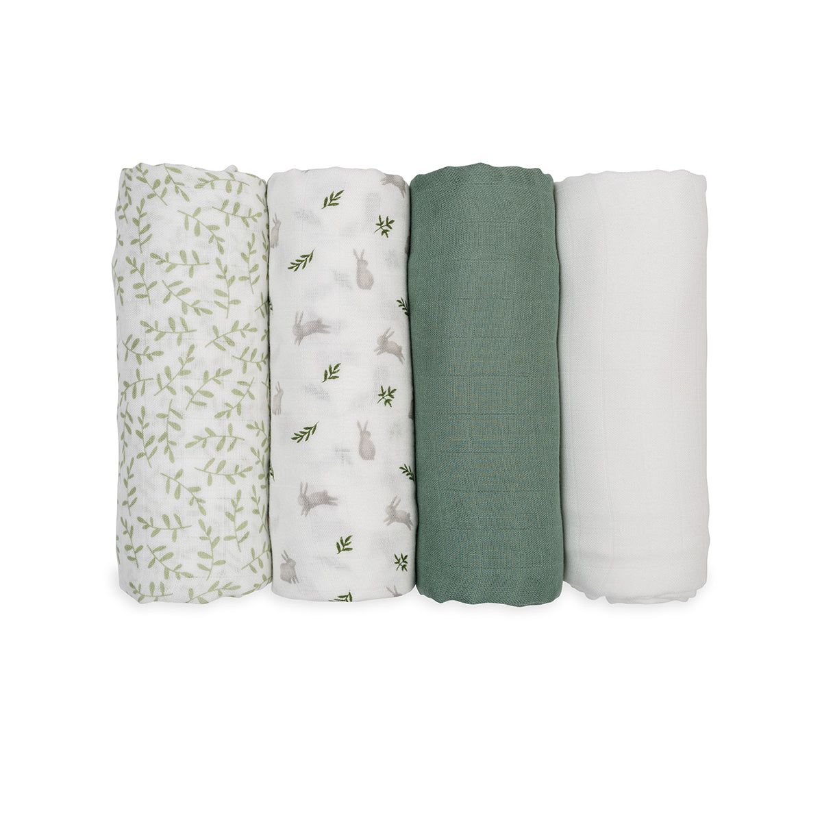 Bamboo Cotton Muslin Swaddle Blankets - Green