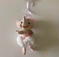 Ballerina Elephant Hanging Ornament