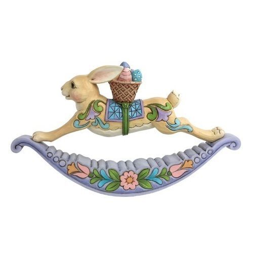 JIM SHORE EASTER EGGS-CAPADES - BUNNY ON ROCKER