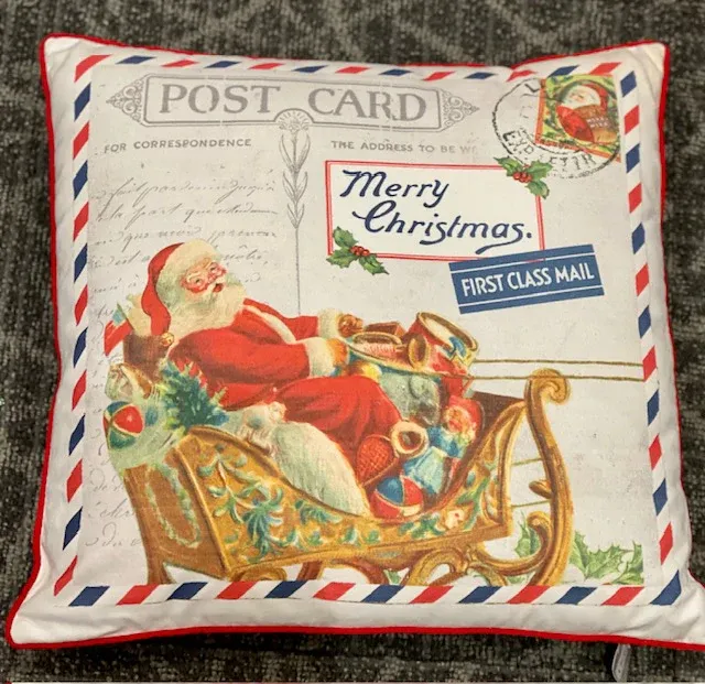 Christmas Postage Stamp Cushion Christmas Postage Stamp Cushion