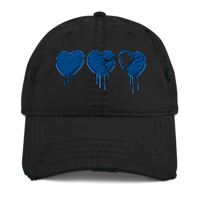 Distressed Dad Hat - Denim Hearts Collection