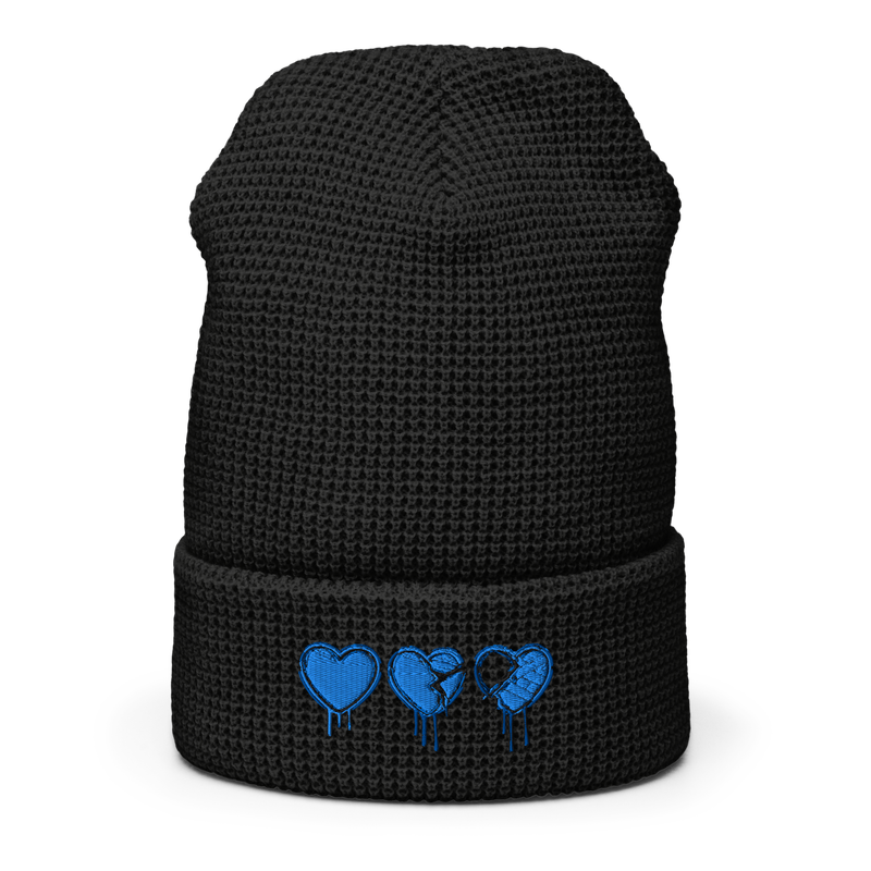 Waffle Beanie - Denim Hearts Collection