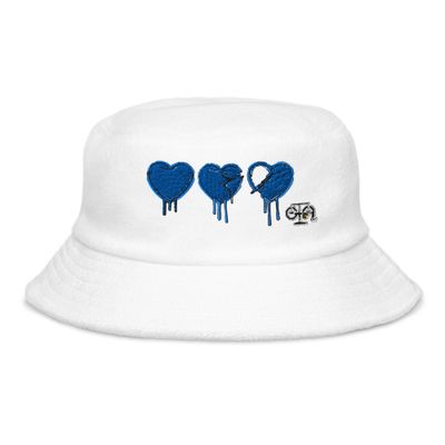 Unstructured Terry Cloth Bucket - Denim Hearts Collection