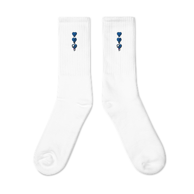 Denim Tears White Embroidered Socks