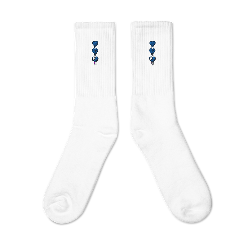 Denim Tears White Embroidered Socks