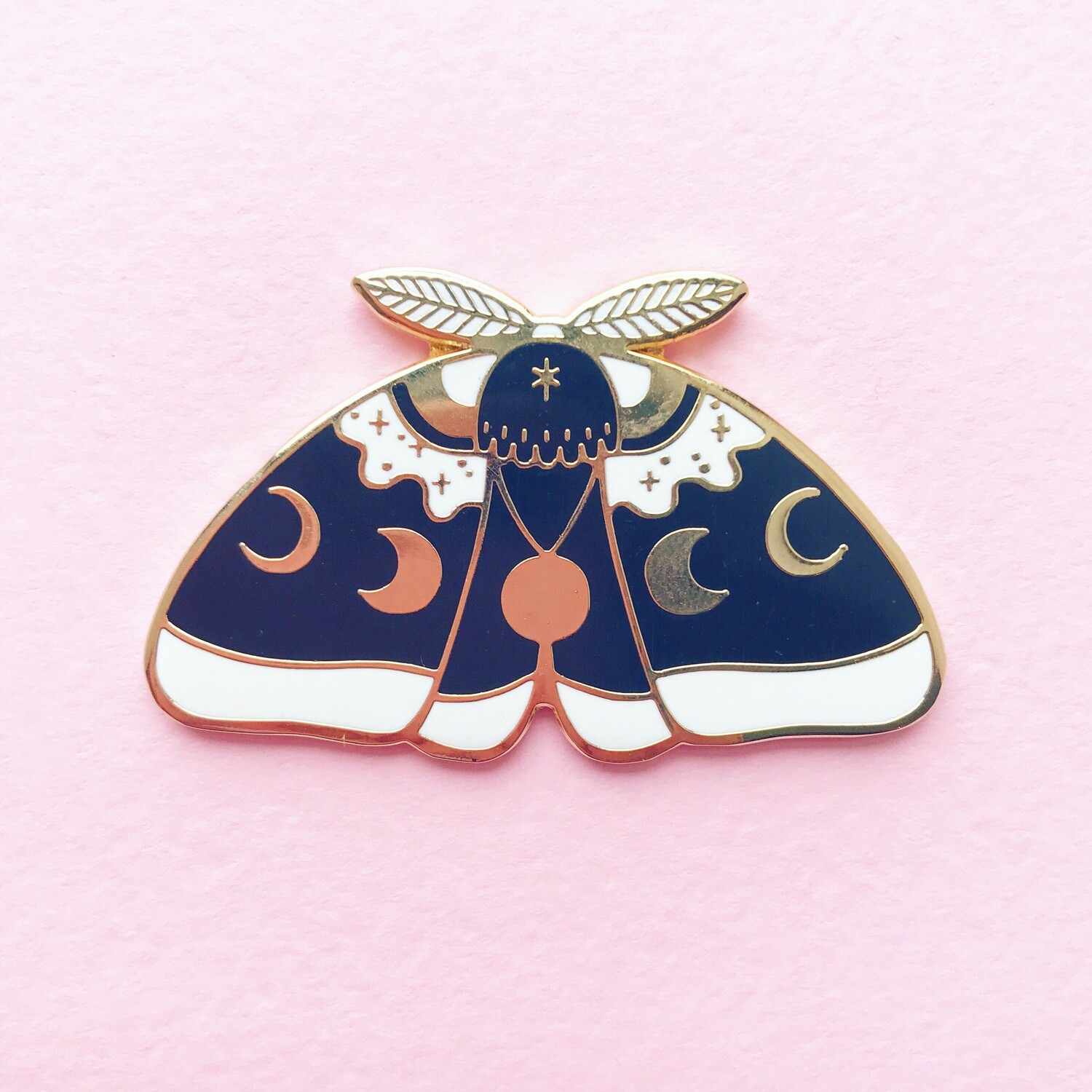 Black Moon Moth pin