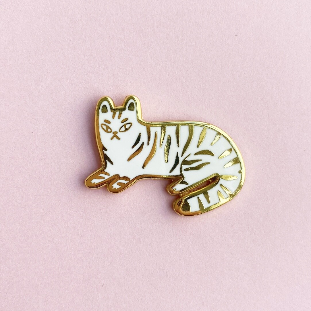 White Baby Tiger pin