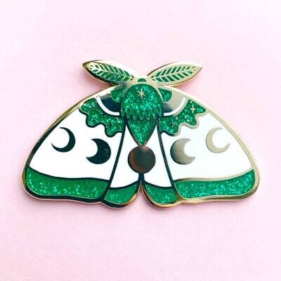 Forest Lake Glitter Moth pin