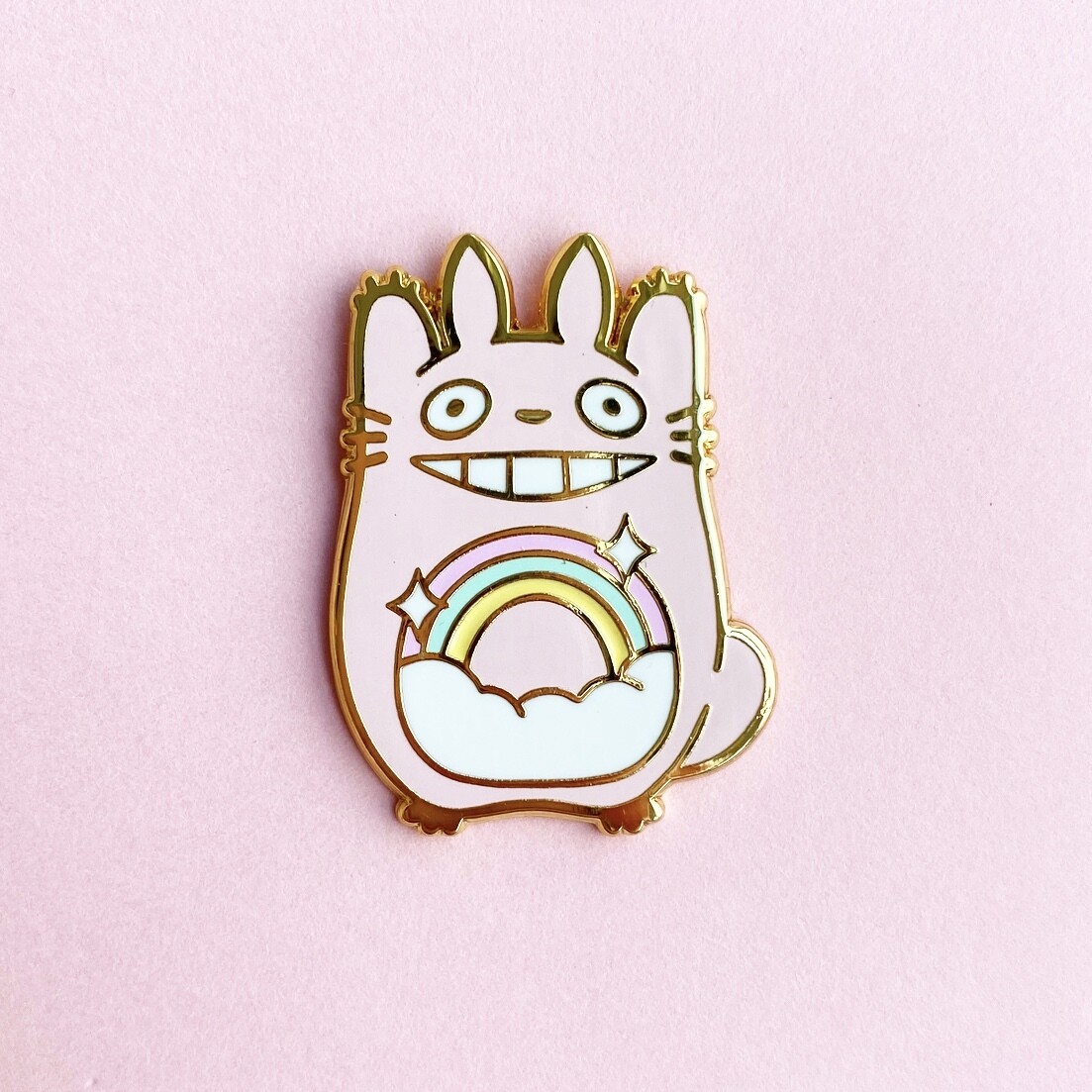 Pink Rainbow Totoro pin