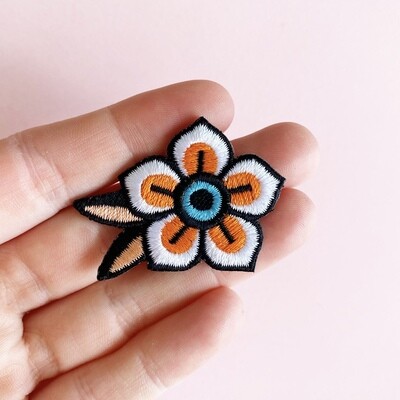 Sailor Flower White and Orange patch