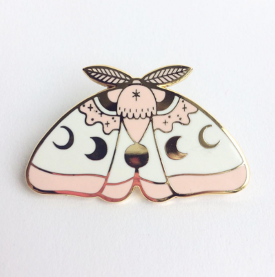 Pink Moth pin