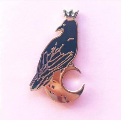Guardian of the Moon Raven pin