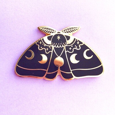 Black Night Moth pin