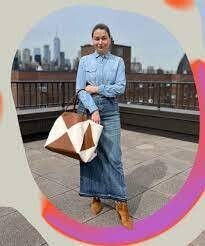 denim maxi skirt