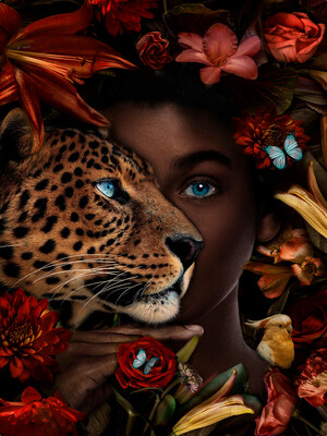 Bild Lady mit Leopard