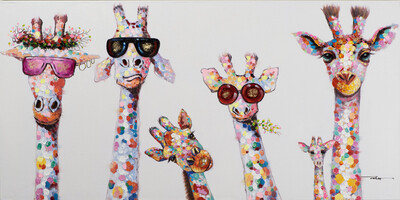 Bild Kuriose Giraffenfamilie