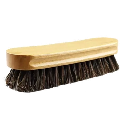 D Con leder reining borstel met paardenhaar