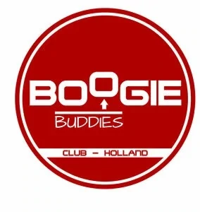 Boogie Buddies sticker rond rood