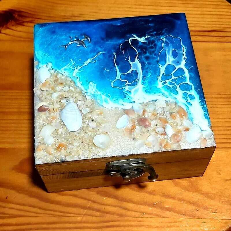Joyero de mar cuadrado de 20*20*6