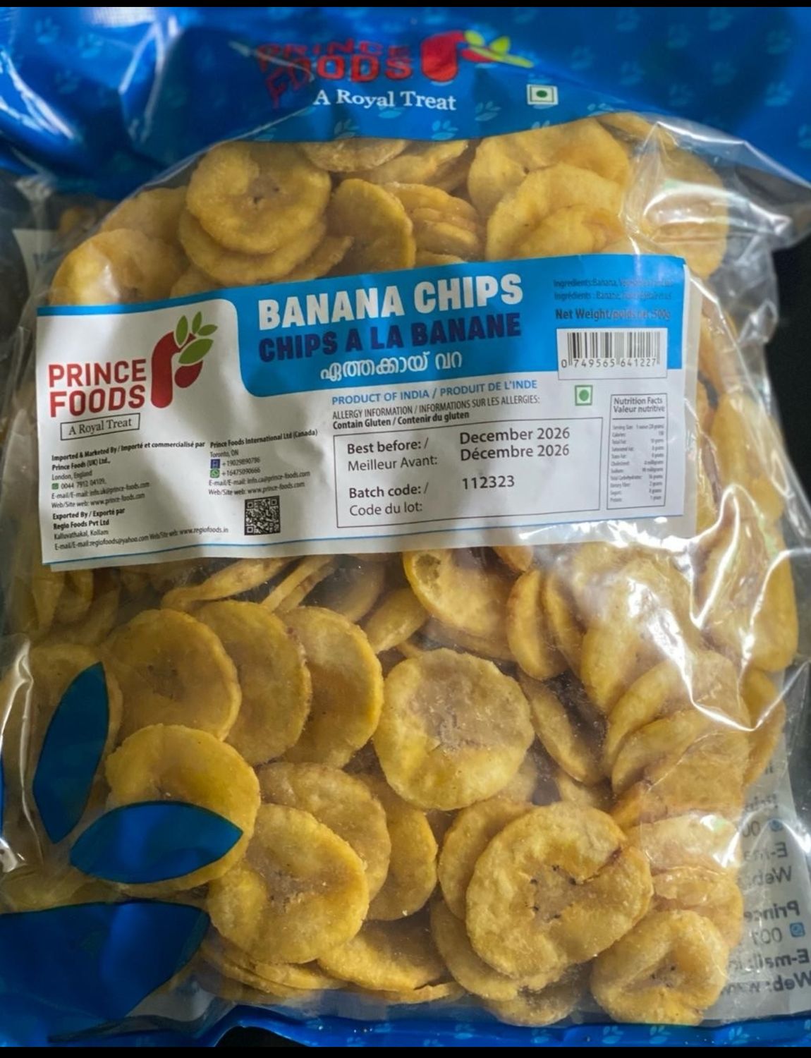 Prince Nadan Banana chips 250gm