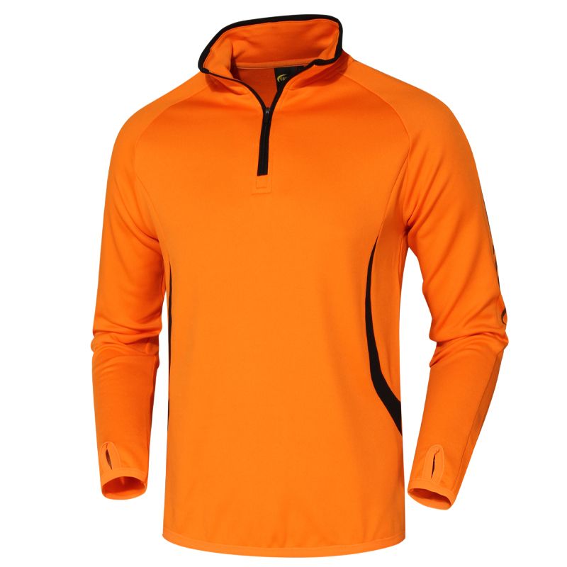 Long Sleeve Jacket with Zip, Size: L, Color: orange