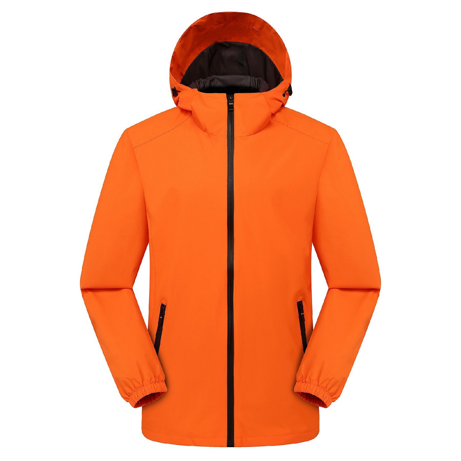 Hooded Zipper Pocket Jacket, Size: M, Color: Orange