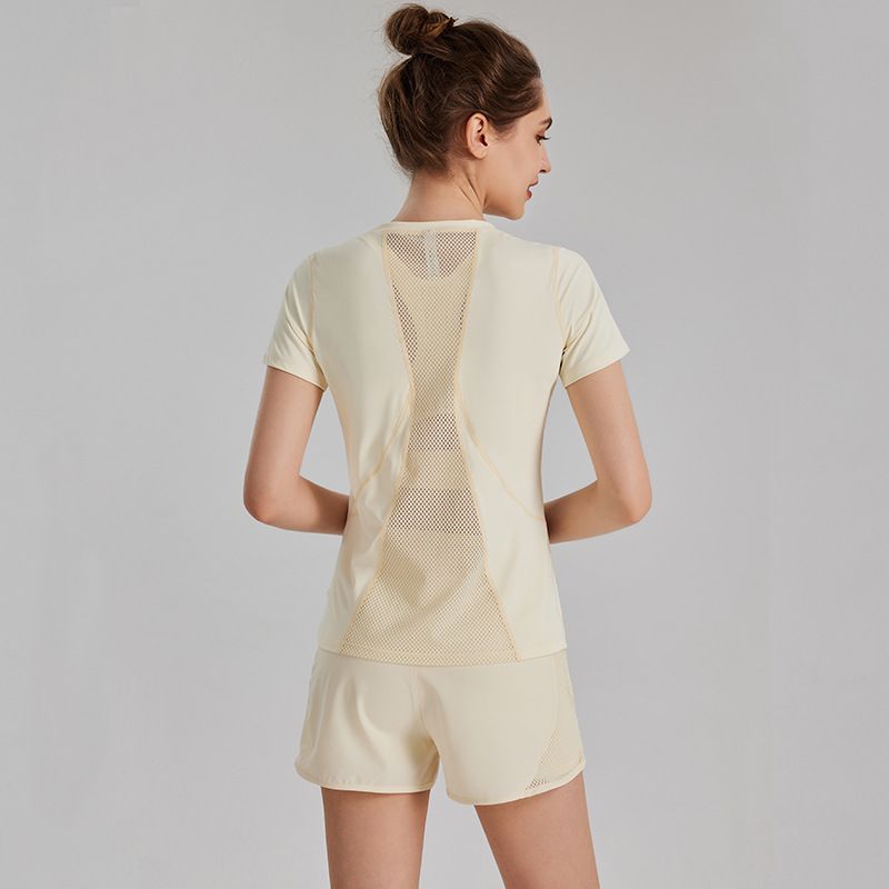Women&#39;s Quick-drying Running T-Shirt, Size: M, Color: Coco custard