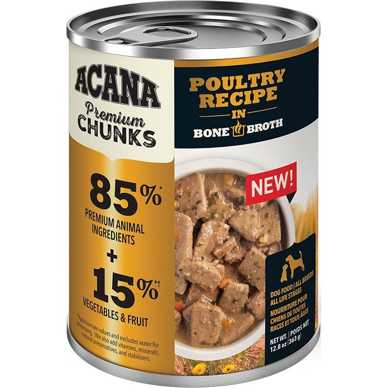 12.8OZ ACANA GF CHUNKS POULTRY CS/12