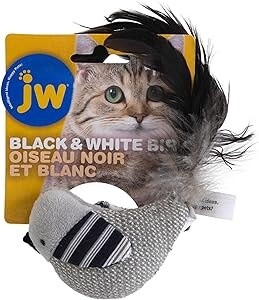 JW CAT TOY KNIT BIRD W/FEATHER