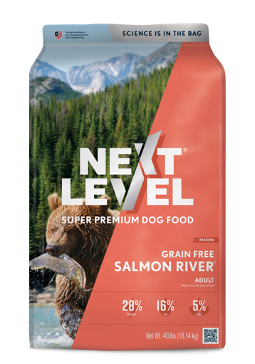 40# NEXT LEVEL SALMON RIVER GRAIN FREE ADULT DRY FOOD