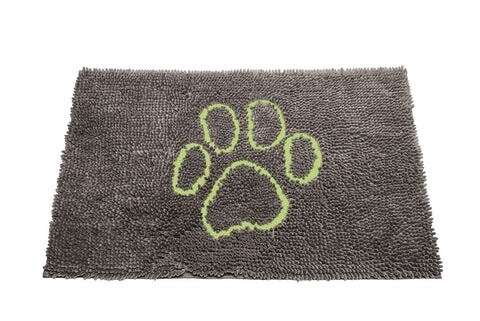 DIRTY DOG SM COOL GREY W/ LIME GREEN PAW 23X16 CS/24