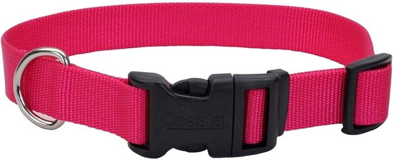 1" NEON PINK ADJ COLLAR 18-26"