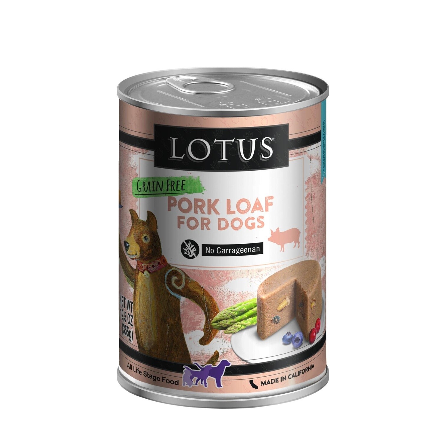 12.5OZ LOTUS GF PORK LOAF DOG